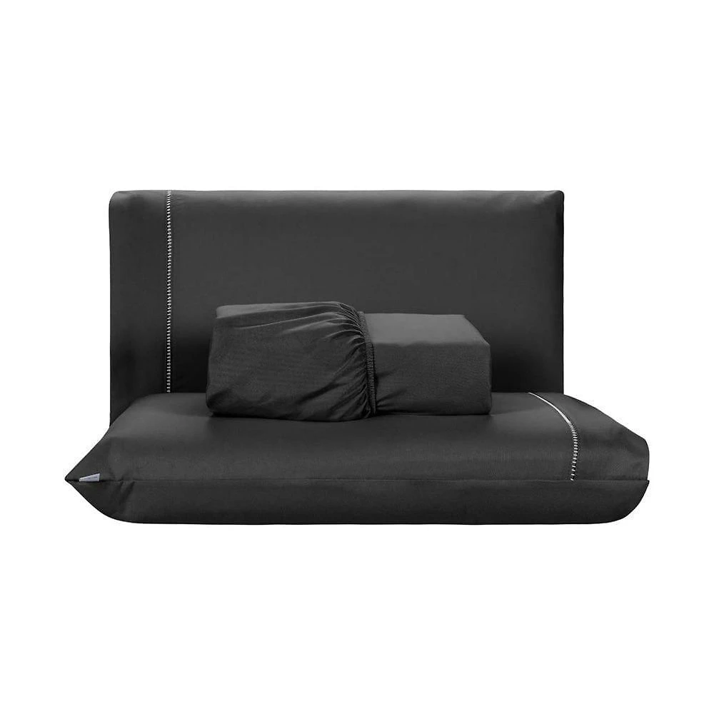 Jogo De Lençol 3 Peças Queen Percal 200 Fios De Poliéster Sleep 100% Poliéster - Preto