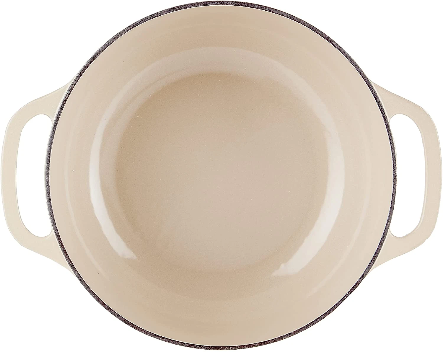 Lodge EC6D07 Panela de Ferro Fundido 6 Litros Forno Holandês Esmaltado e Antiaderente Branco Sândalo