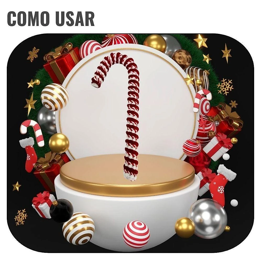 Decoração Natal Ornamento Bengala Vermelha Branca 27x10cm