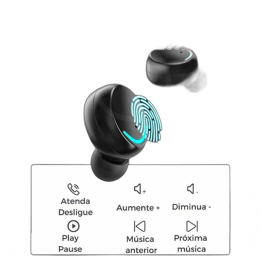 Fone Bluetooth M10 Sem Fio Display Powerbank Fone Preto