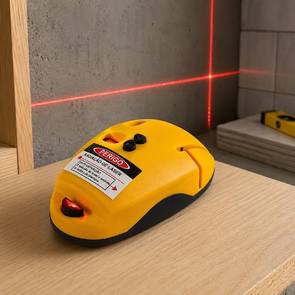 Nivel a Laser Horizontal e Vertical 9RZ com Esquadro Bolha Dupla EDA Profissional Yeet