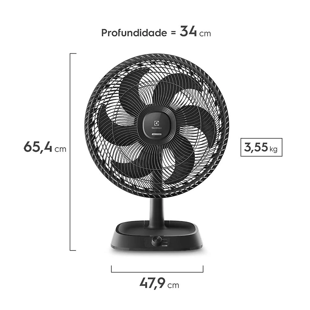 Ventilador de mesa electrolux efd40 duoforce air+ 40cm 126w 6 pás grafite 110