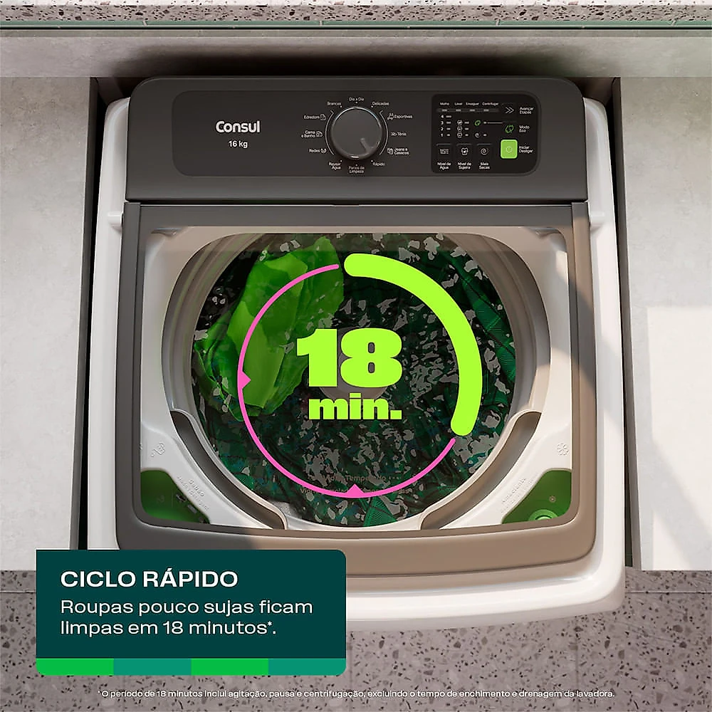 Máquina de Lavar 16Kg com Modo Eco CWN16AB Consul Branco - 110V