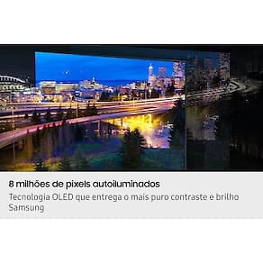 Miniatura Smart TV 55” 4K Samsung OLED QN55S85FAGXZD Vision AI 120Hz Dolby Atmos Processador NQ4 AI Gen2 Preto Grafite