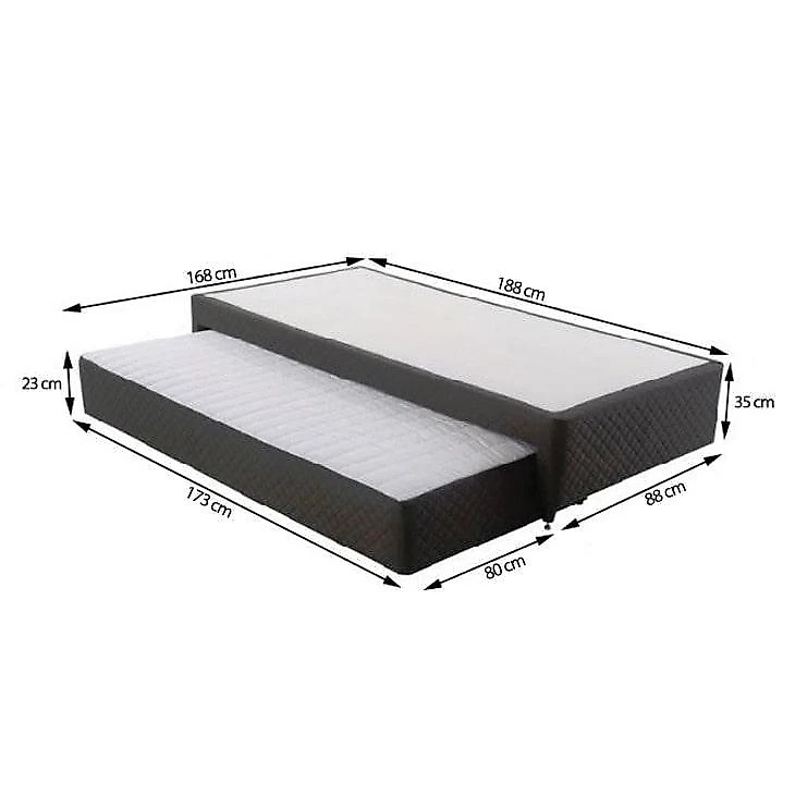 Cama Box Solteiro, Molas Ensacadas Herval Channel Bambu, 72x88x188 cm, com Colchão Auxiliar