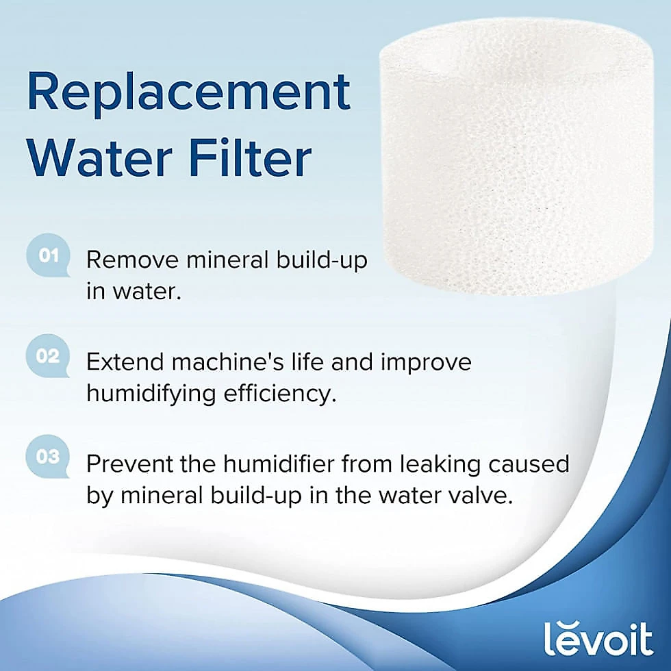 Umidificador Inteligente 3L em 24 Horas Ideal para Bebês com Filtro de Substituição, 110V, LEVOIT, Branco