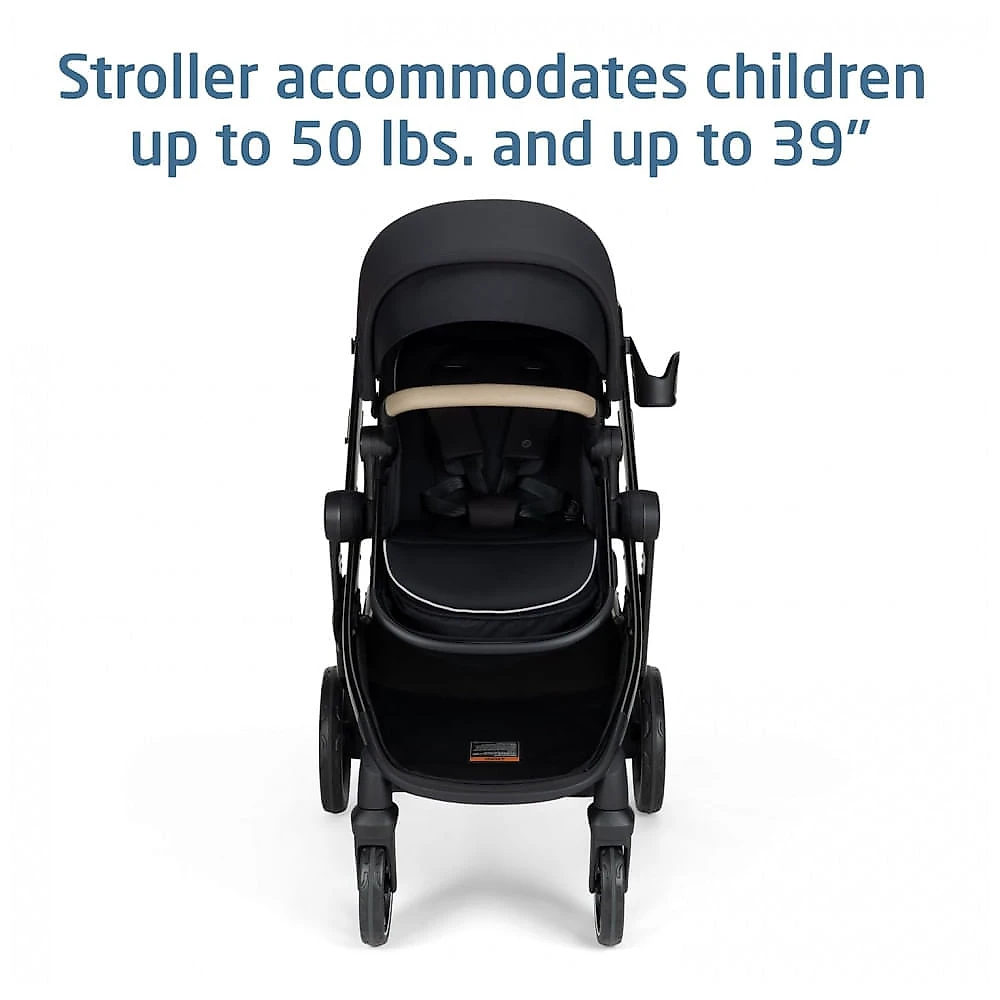 Sistema de Passeio Maxi-Cosi Zelia Pro 5-em-1 com Bebê Conforto Mico Pro Preto Caviar Cáspio