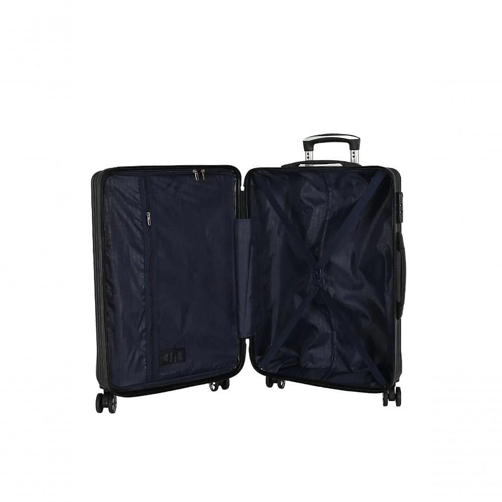Mala de Bordo 45L ABS Rodas Duplas Removiveis Giro 360 Ziper MF10475PK-P Preto Polo King
