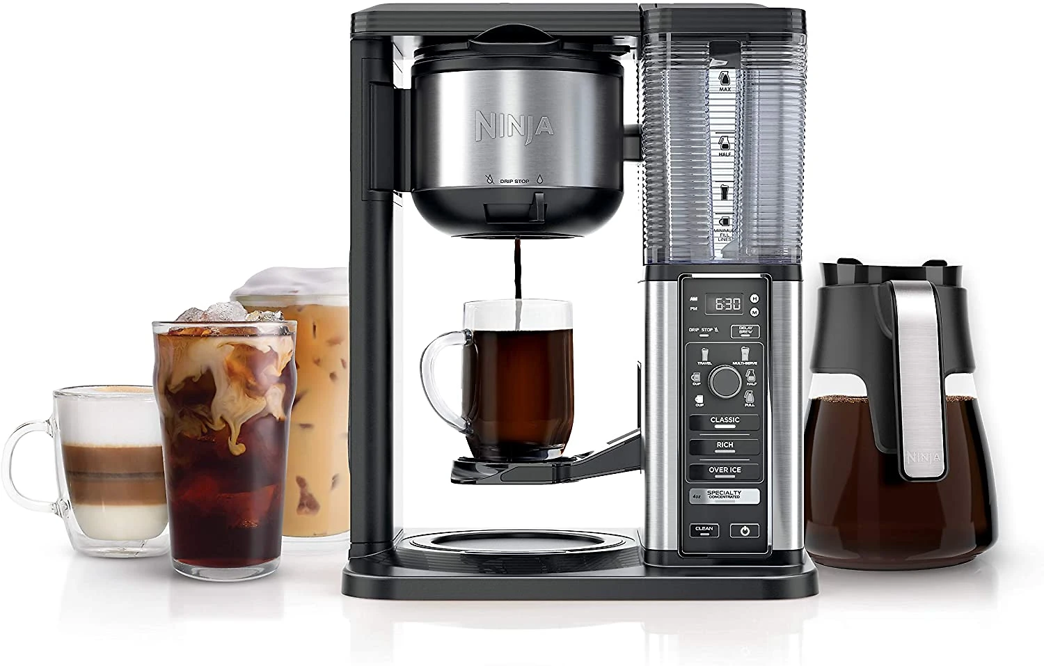 Ninja Specialty Coffee Maker with 50 Oz Glass Carafe Black and Stainless Steel Finish