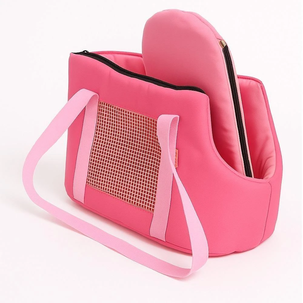 Mala Transporte Pet Dobrável Mochila Rosa Gato Cão Gatinho Carro Passeio Bolsa Compacta Viagem