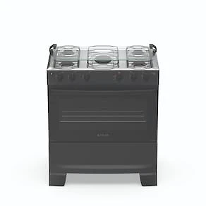 Fogão 5 Bocas Atlas Mônaco Plus com Mesa Inox Acendimento Automático Preto Bivolt