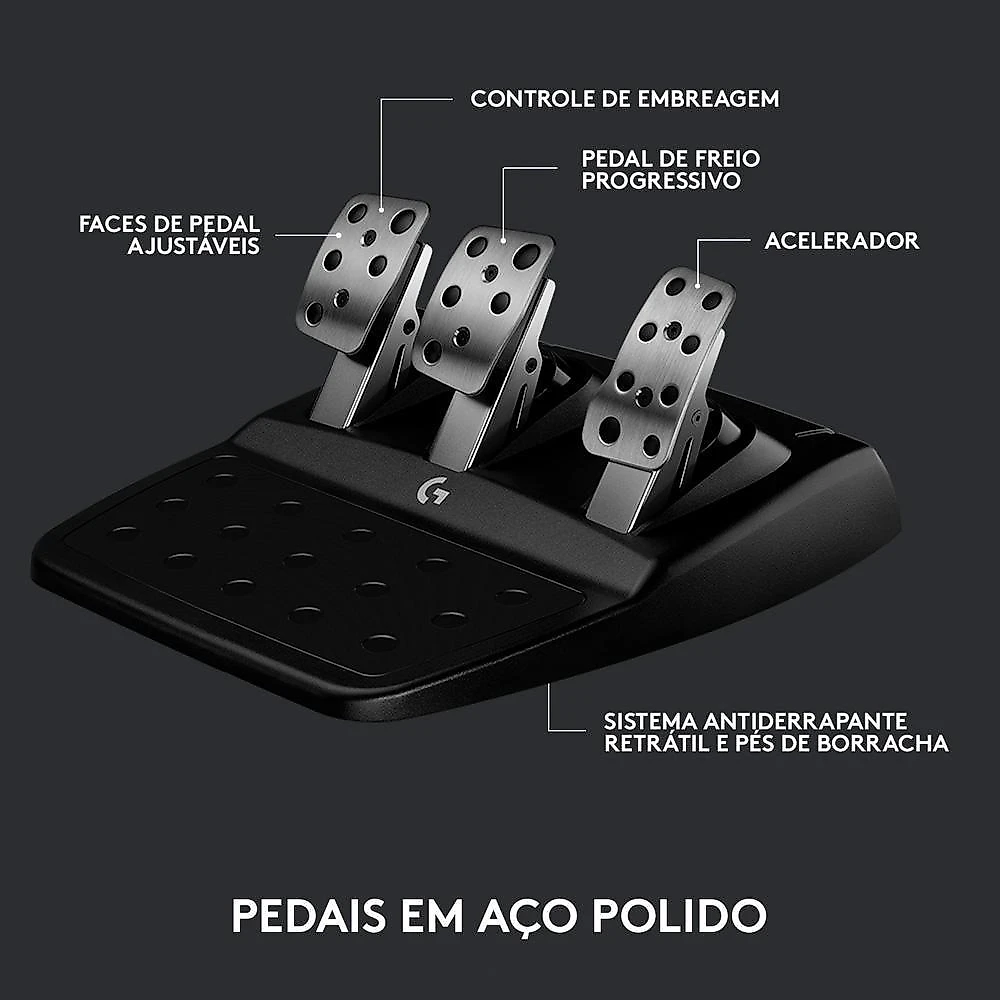 Volante Logitech G923 para Xbox Series X|S, Xbox One e PC com TRUEFORCE, Pedais Responsivos, Launch Control - 941-000157