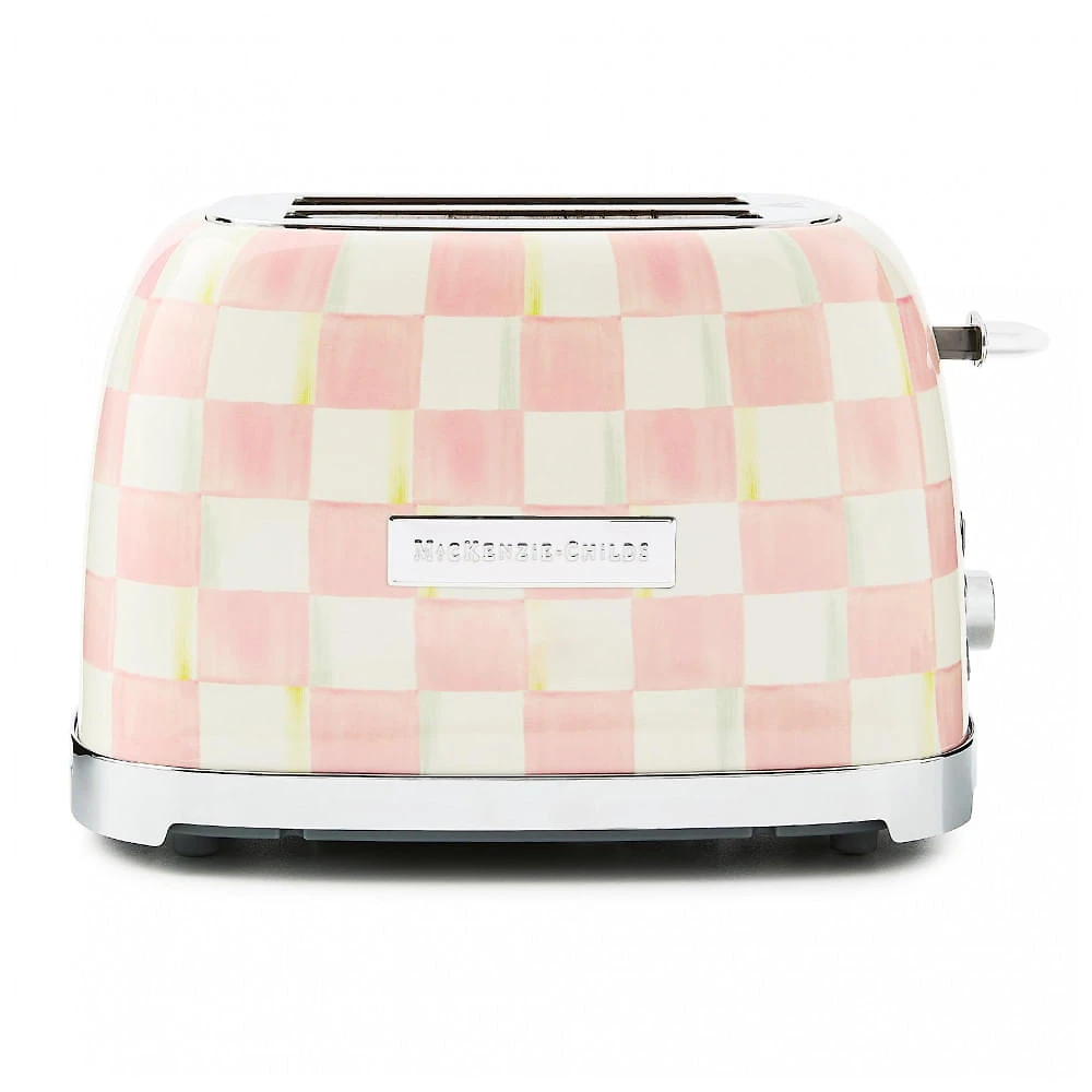 Torradeira 2 fatias MacKenzie-Childs Cherry Check rosa e branca aço inox 850W 110V