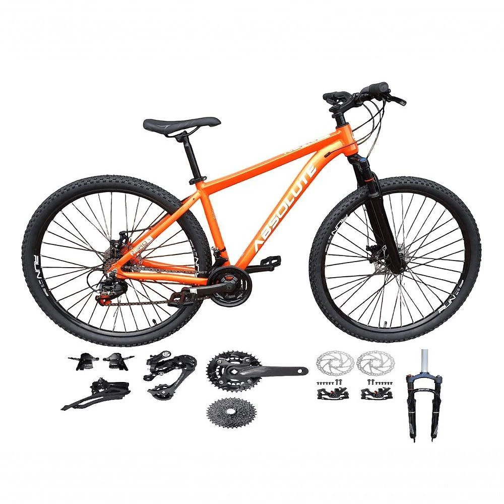 Bicicleta Aro 29 Absolute Nero 5 Kit 2x9 Gta Sunrun K7 Freio A Disco Garfo Com Trava Mountain Bike - Laranja Tam.19