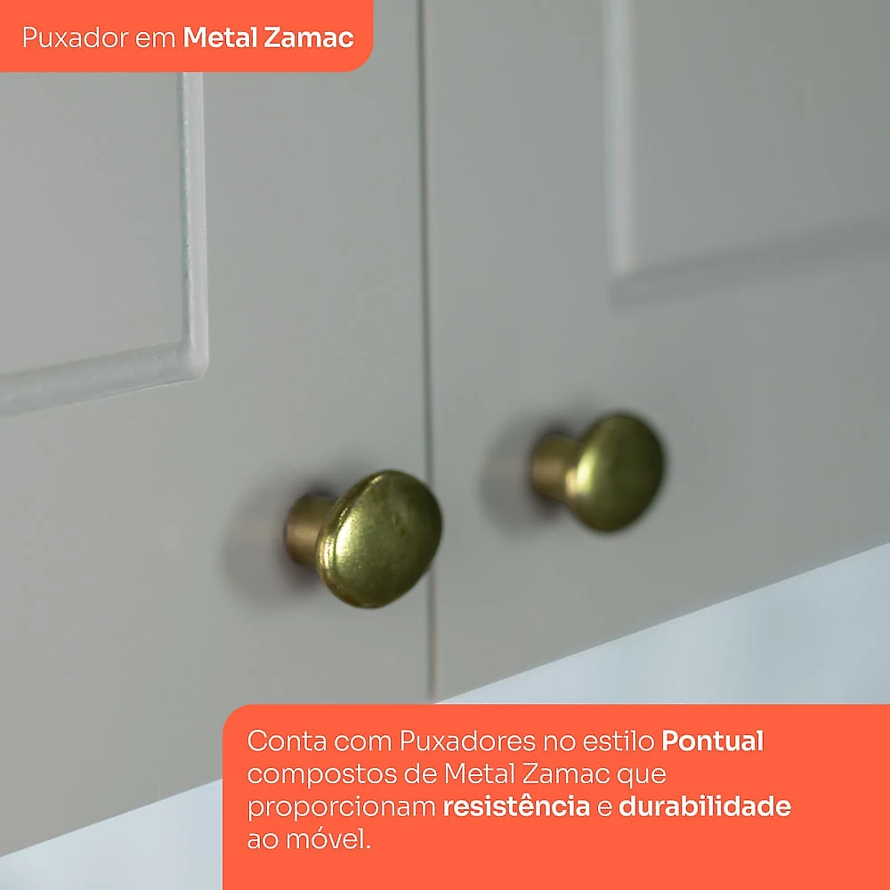 Cozinha Completa 4 Peças Com Aéreo Cristaleira Amy Casa 812 Cinza/Nature