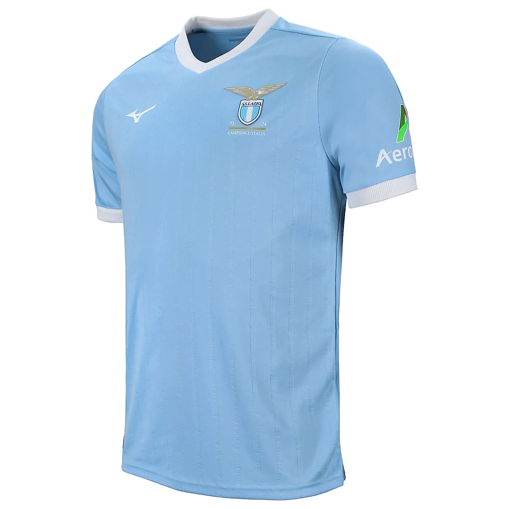 Camisa de Futebol Mizuno Edição Especial Lazio Jersey Masculina EG Azul