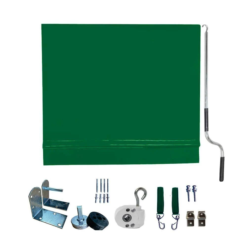 Toldo Cortina Verde - 3,00m X 2,00m - Kit Completo