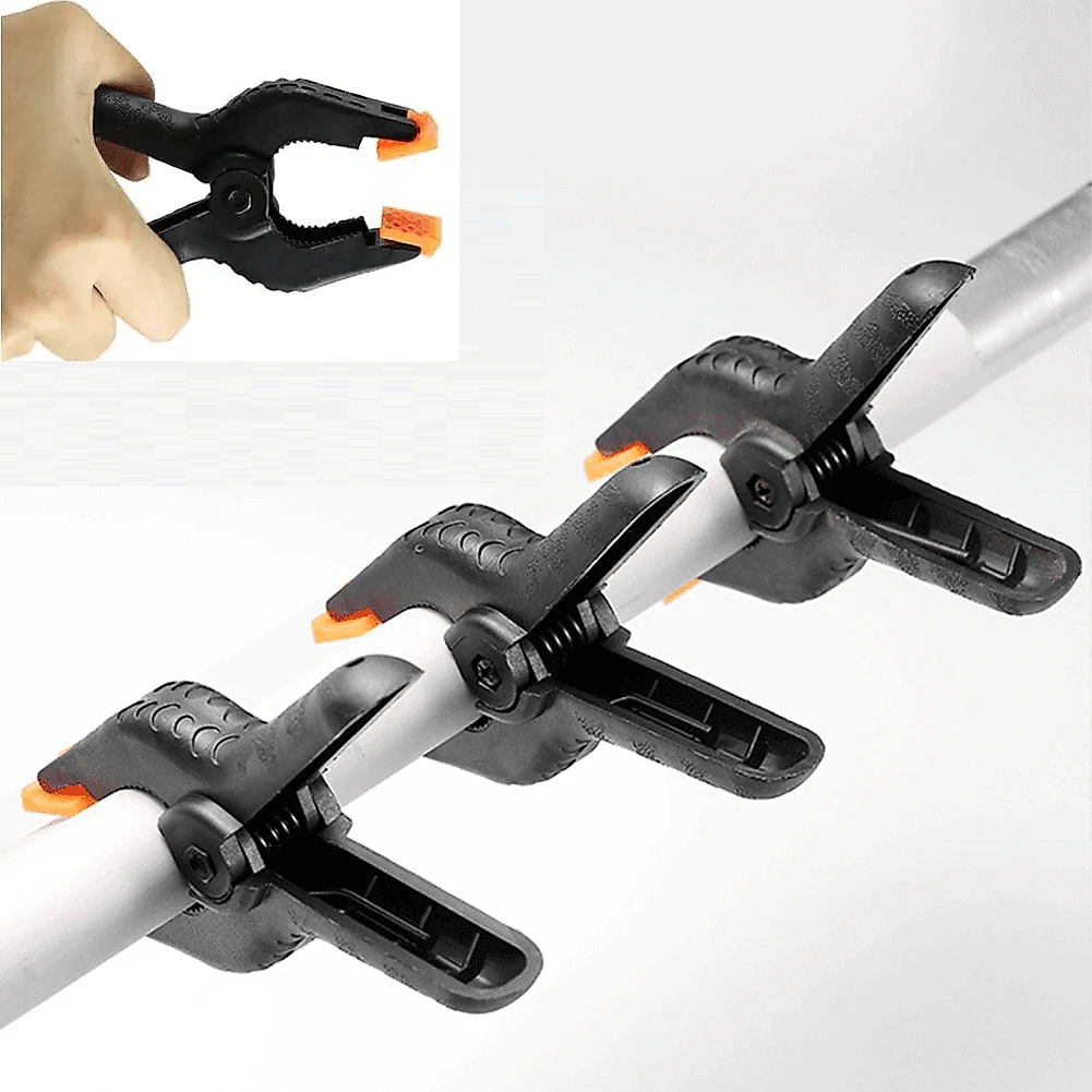 Kit 3x Alicates Garra de Mola 6" Braçadeira e Suporte de Fundos Fotográficos (Média)