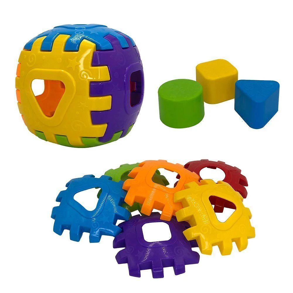 Cubo Didático Monta e Desmonta com 3 Peças de Encaixar Brinquedo Educativo Infantil JP Brink