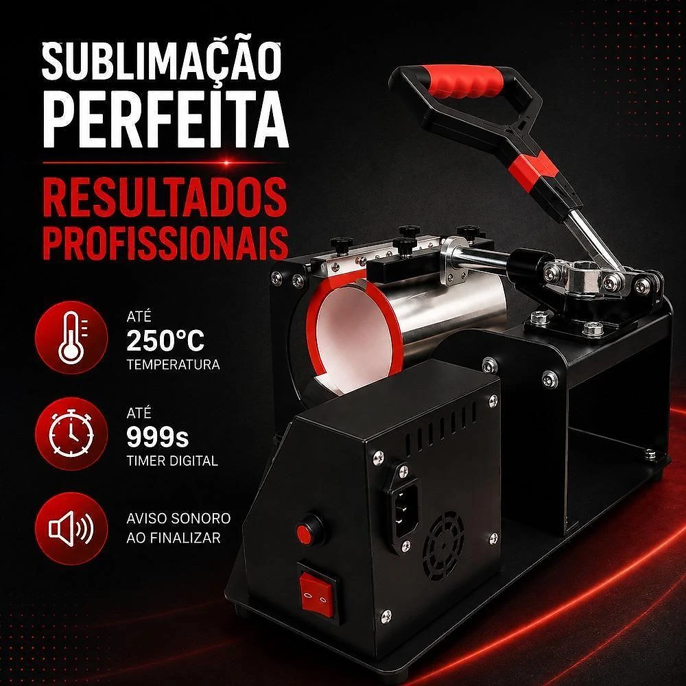 Prensa Térmica para Canecas Sublimação Digital Manual Preta Yeet