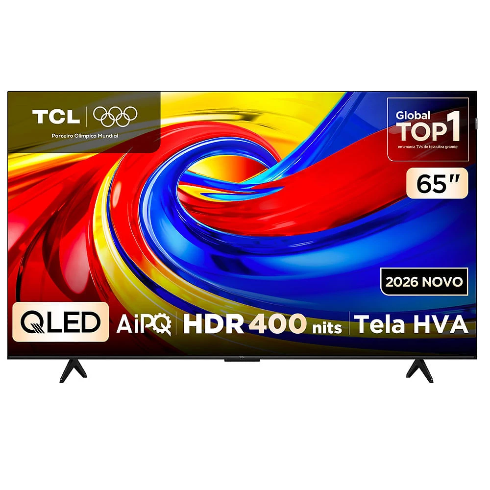 Smart TV 4K TCL Advanced QLED 65” Polegadas com Processador AIPQ, Dolby Vision, 120 Hz, HDR10+ e Wi-Fi - 65P7L