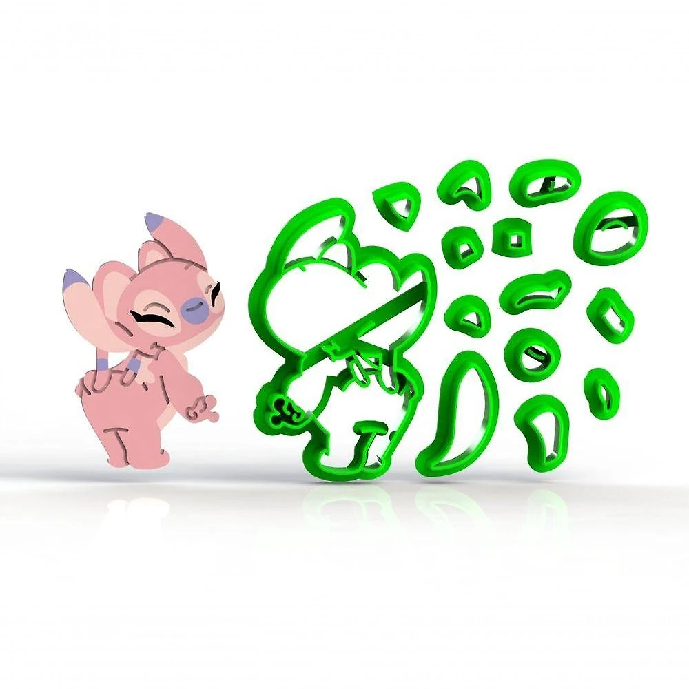 Cortador Angel Stitch Corpo Mod 2 (Lilo) Plástico PLA 10CM Lilás HB Formas e Cortadores