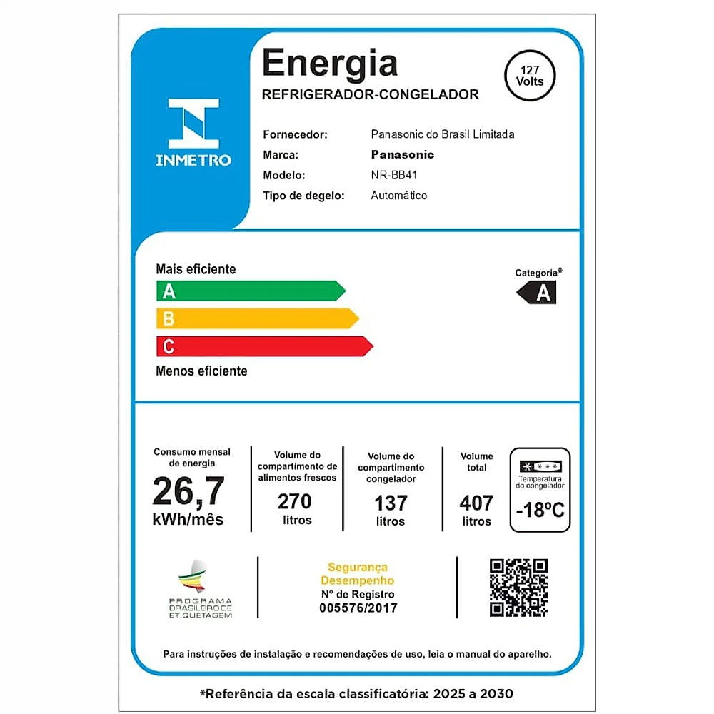 Refrigerador Bottom Freezer Panasonic de 02 Portas Frost Free com 407 Litros, Inverter e Painel Easy Touch Black Glass - BB41 110
