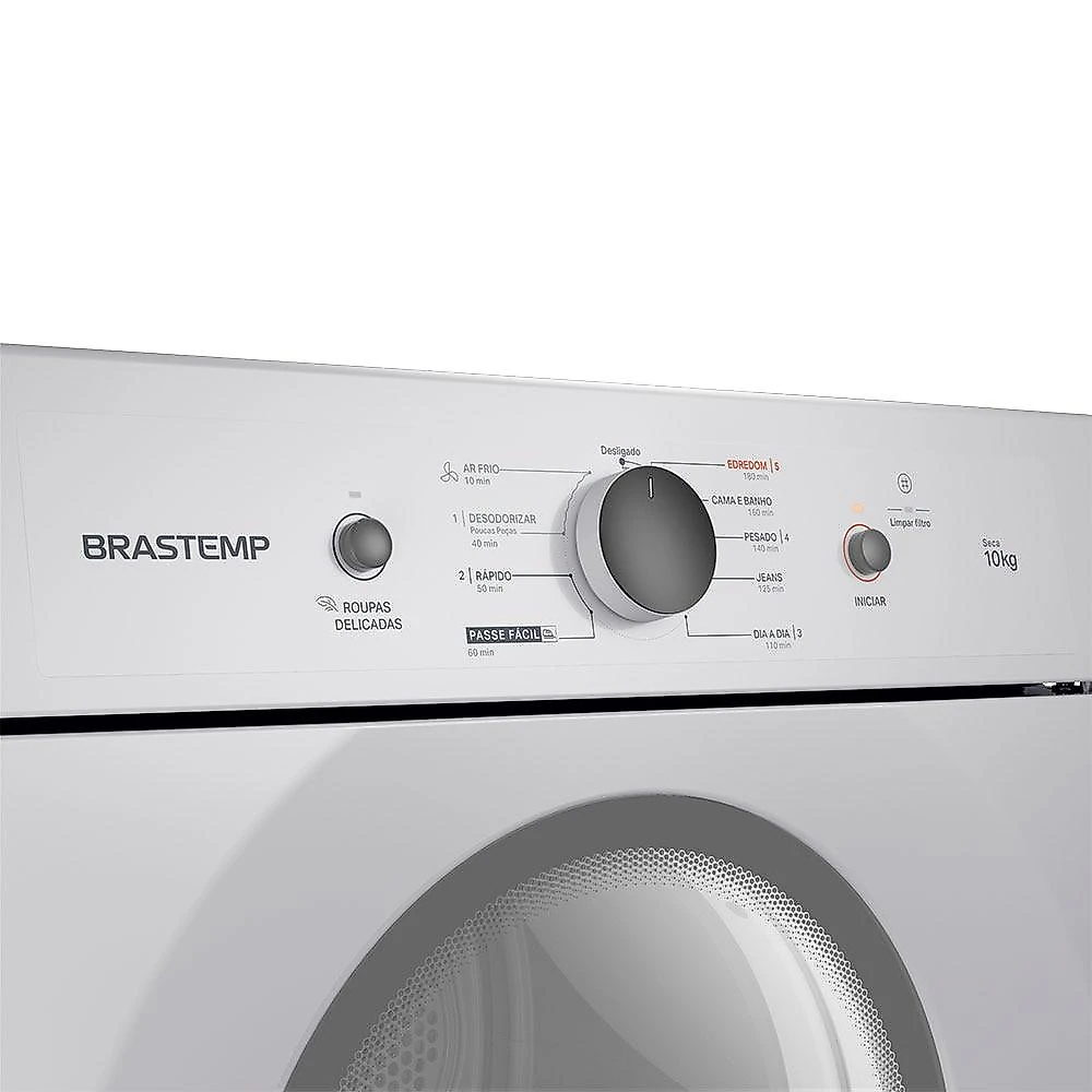 Secadora de Roupas Brastemp 10Kg BSR10BB com Filtro de Fiapos, Branco - 220 Volts