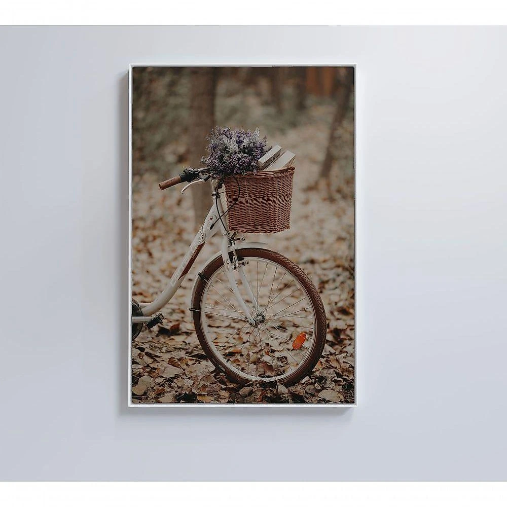 Quadro Bicicleta Branca 120x80 Cm Tecido Canvas
