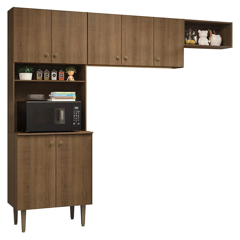 Armário de cozinha compacta 235cm rustic gourmet madesa xc03