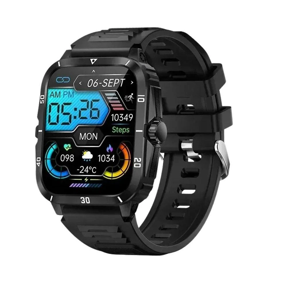 Relógio 1.96 Tela , Bluetooth Chamada Relógio 100 + Esporte Preto