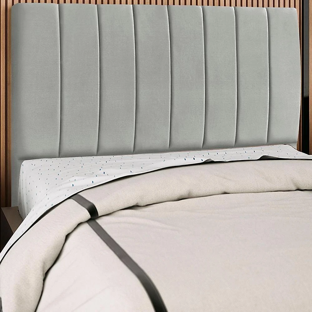 Cabeceira Casal 140cm Allia Suede Cinza Claro Rm Cinza Claro