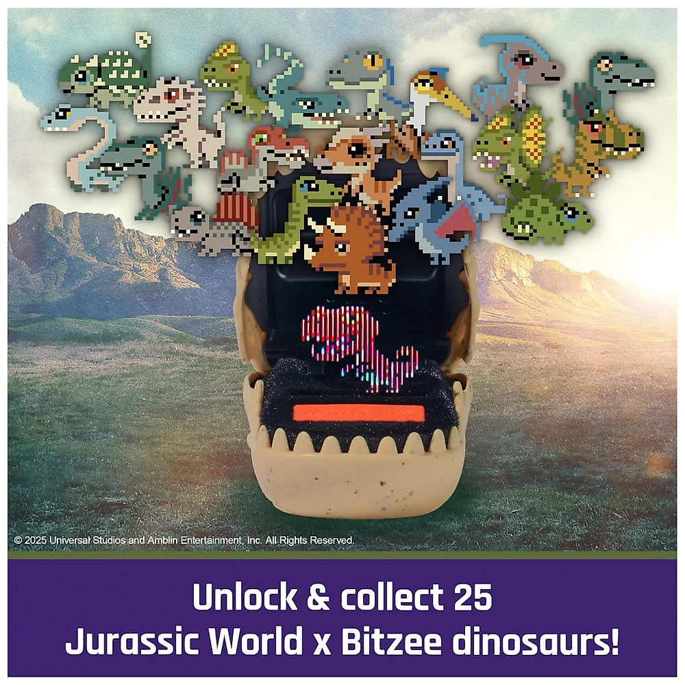BITZEE Jurassic World - Dinossauro Interativo com 25 Espécies, Responde ao Toque e se Conecta para Batalhas