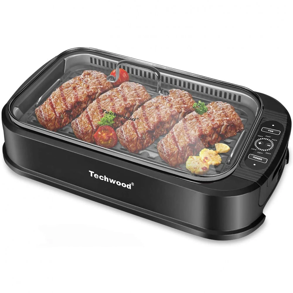Techwood Churrasqueira Elétrica Portátil serve 5 Porções com Pai