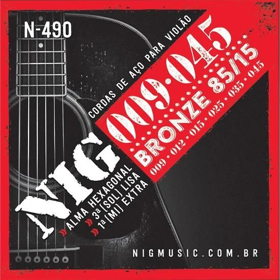 Encordoamento para violão aço .009 n490 bronze nig
