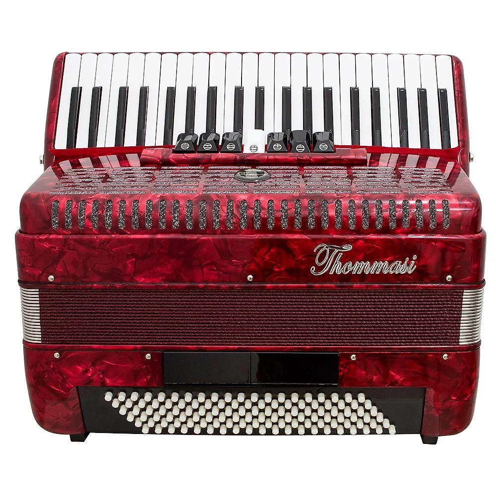 Acordeon TA-12009 120 Baixos 41 Teclas com 7 Registros no Teclado Vermelho Vanral