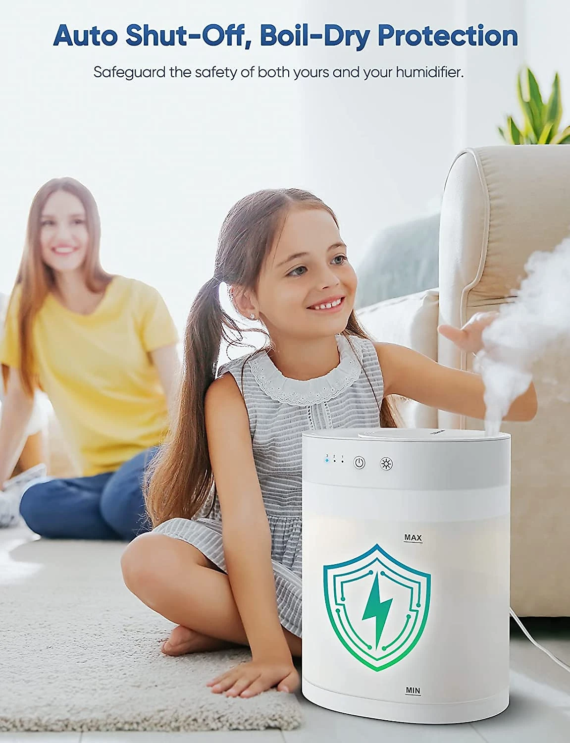 Xburan Umidificador Ultrassônico Portátil 35L cDesligamento A utomático Silencioso 110V Branco