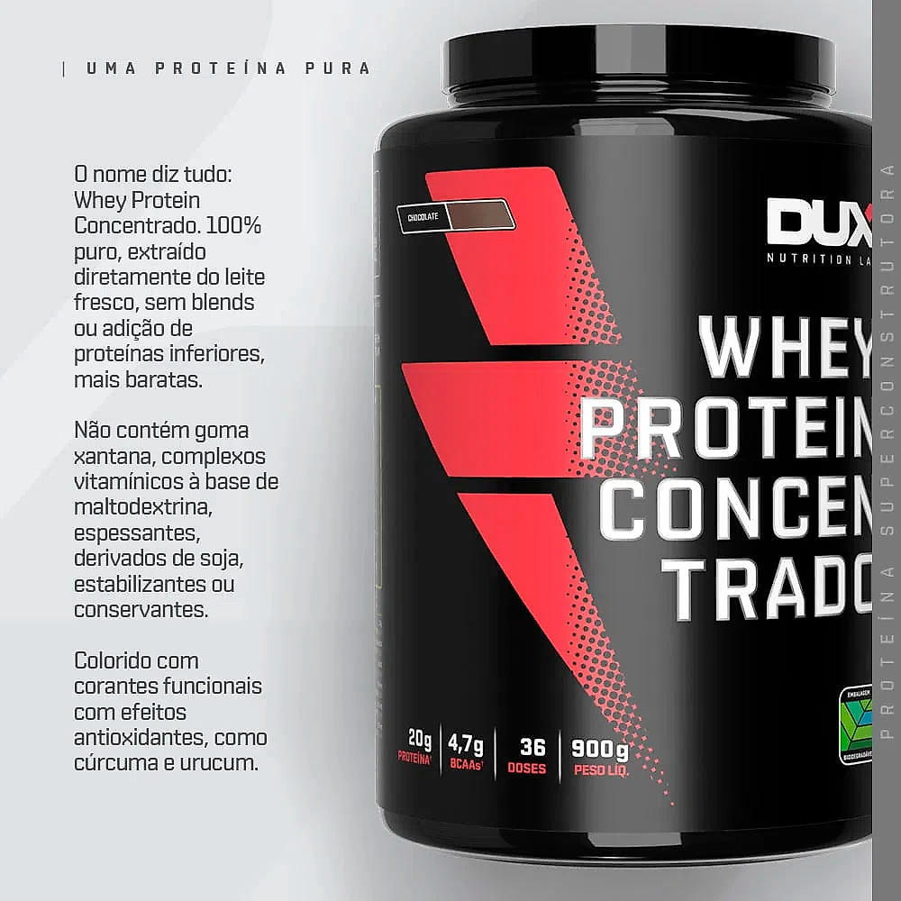 Miniatura Whey Protein Dux Concentrado Sabor Baunilha 450g