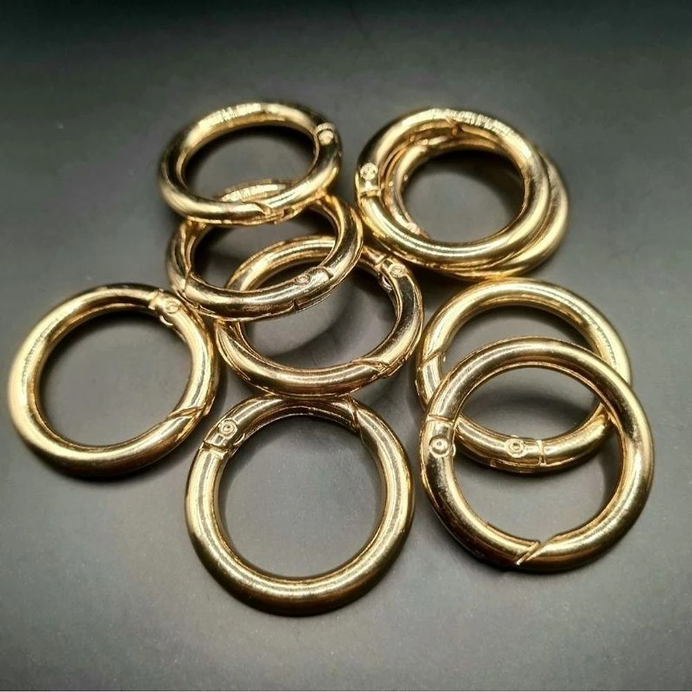 10 Argolas Articuladas Mosquetão Para Bolsas De Crochê E Artesanato Em Geral Dourado 10 Unidades 35mm