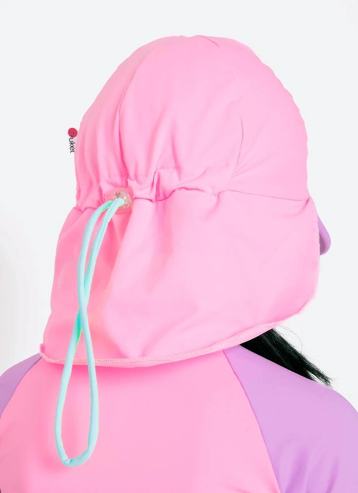 Chapéu com proteção solar menina color block rosa