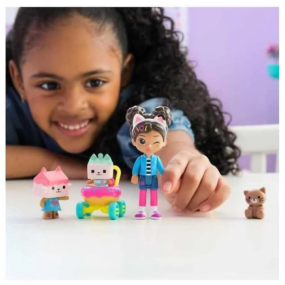 Conjunto de Figuras de Cuidados com os Gatinhos da Casa de Bonecas da Gabby: Gabby, Baby Box, Baby Benny Box,Gabby's Dollhouse