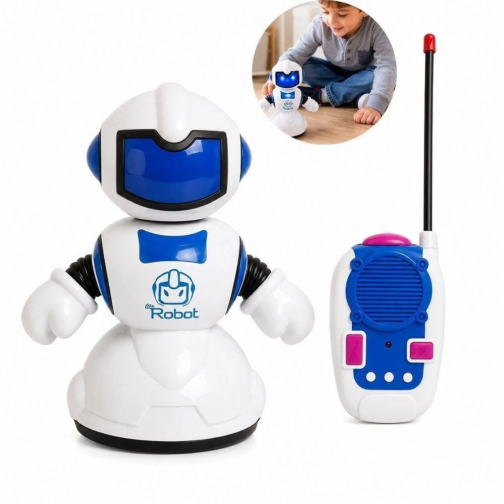 Robo de Brinquedo Controle Remoto Luz Som Movimento Interativo Eletronico Inteligente Azul Infantil