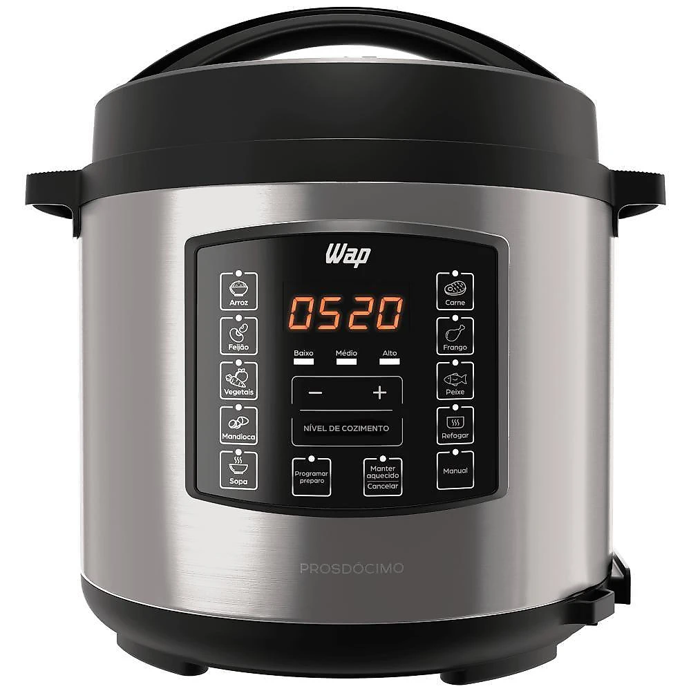 Panela de Pressão Elétrica de Pressão WAP WPPE1 6L 1000W Inox 220V