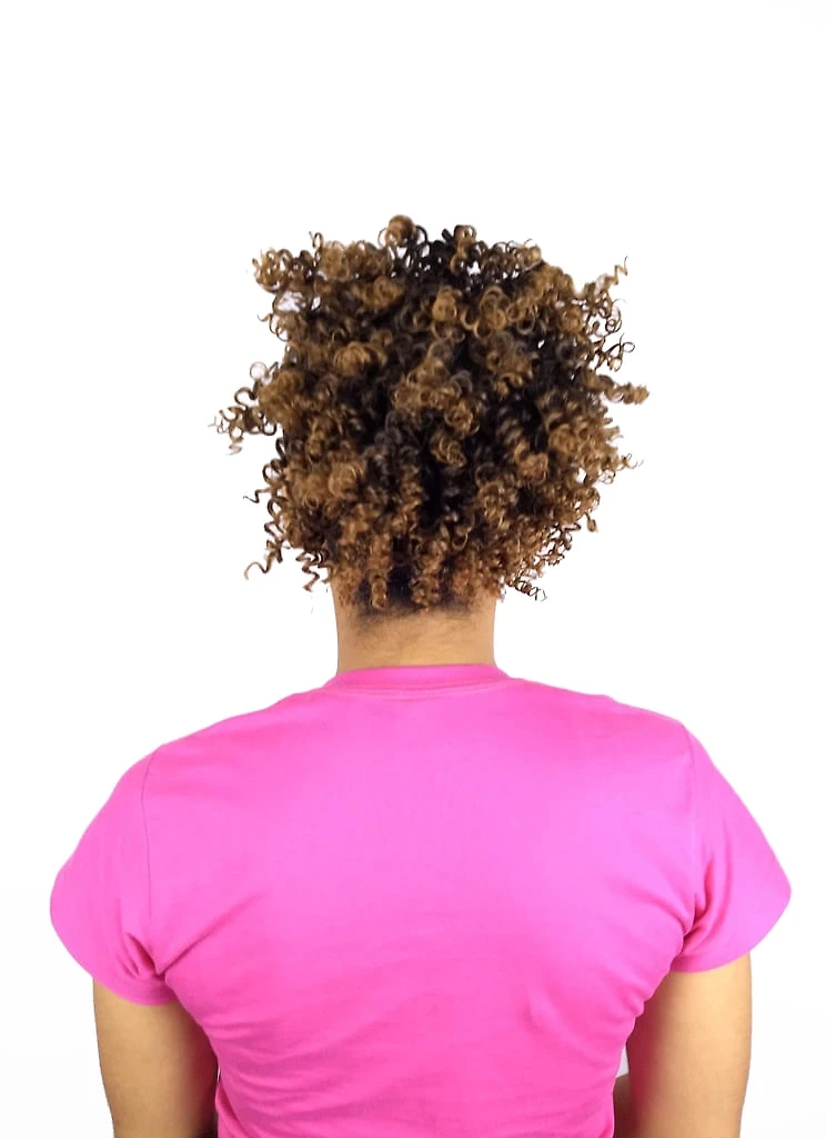 Coque Afro Puff Castanho Acobreado 15cm Fibra Japonesa