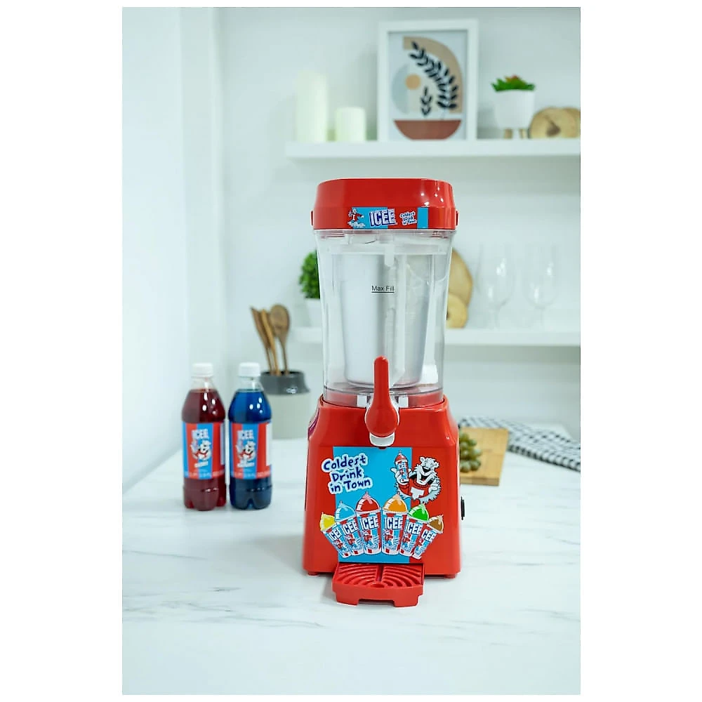 Máquina de Slush Raspadinha ICEE Fizz Creations 1L Vermelha Frozen Drinks 34Fl Compacta
