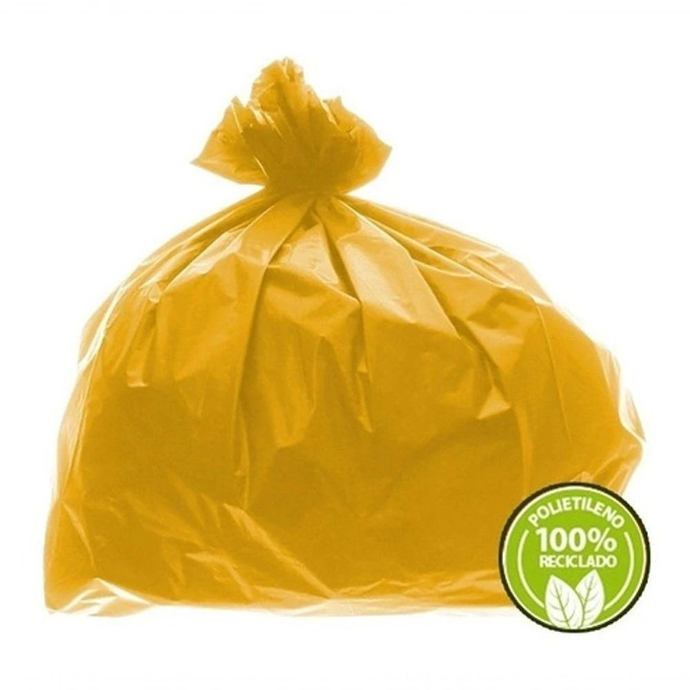 Saco de Lixo Super Leve 100L 0,02MM com Capacidade 100L 100% Reciclado Amarelo Higipack