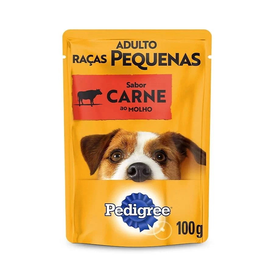 Ração Úmida Pedigree  Sachê Carne ao Molho para Cães Adulto Raça Pequena 100g