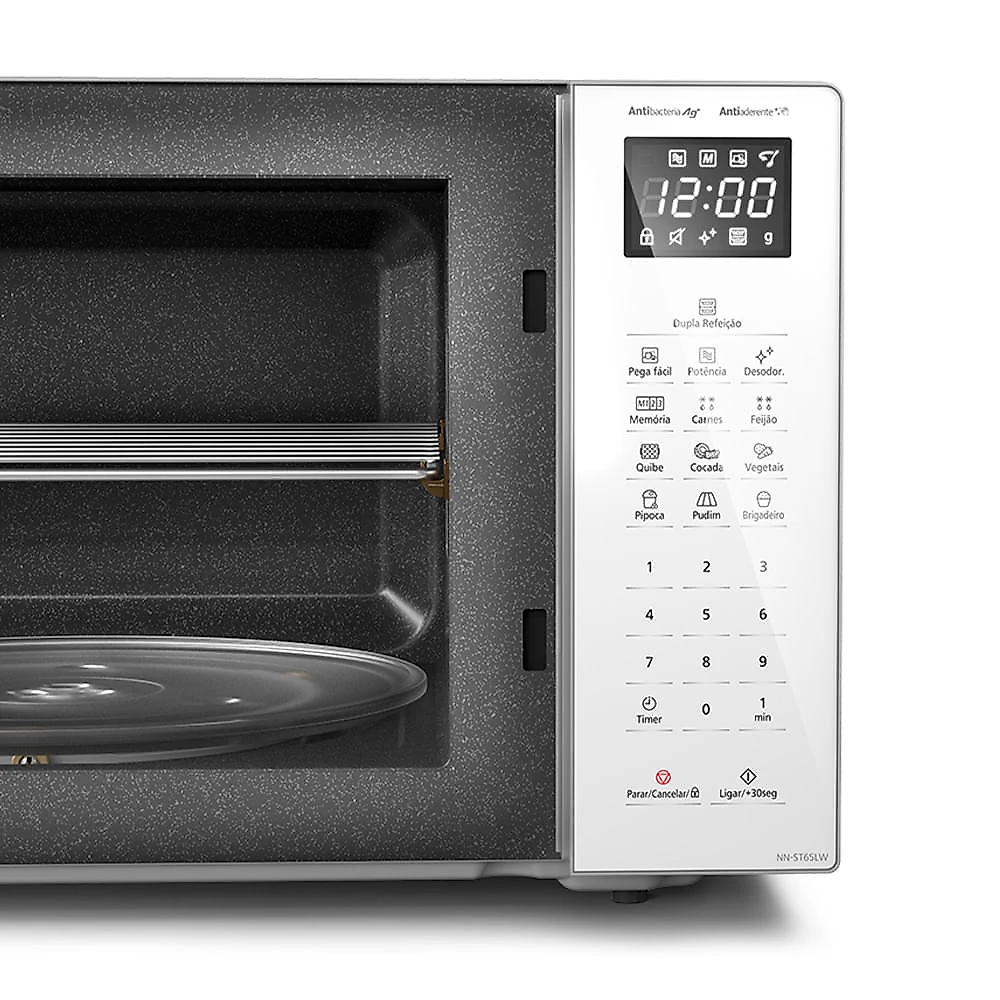 Miniatura Microondas Panasonic Dupla Refeição 34L Branco - ST65LWRU 110v