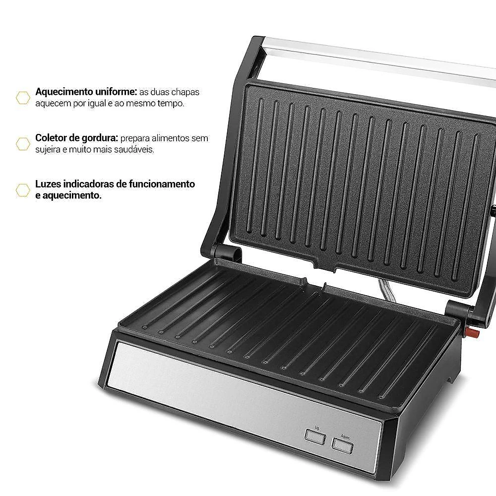 Grill Philco 2 Em 1 PGR32 Chapa Com Abertura 180° 220V