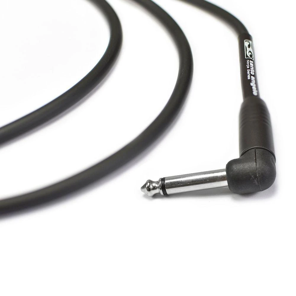 Cabo para Guitarra Ninja l Cable 0,20 mm P10-P10 90° 15FT 4,57M com Liga de Cobre OFHC Preto Santo